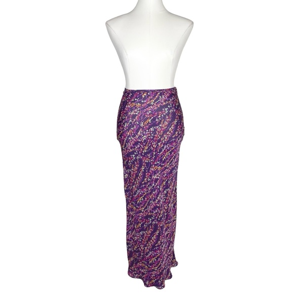 Diane Von Furstenberg Purple Silk Maxi Skirt - Picture 2 of 12